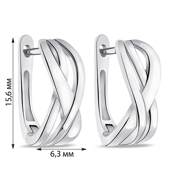 Серьги из серебра без камней (арт. 7502/9204) – изображение 2
