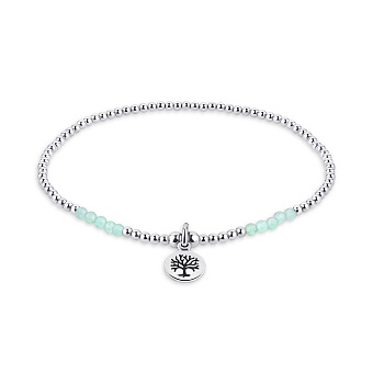 Браслет из серебра с зелеными альпинитами (арт. 7509/3942аз)