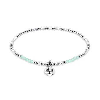 Браслет зі срібла з зеленими альпінітами (арт. 7509/3942аз)