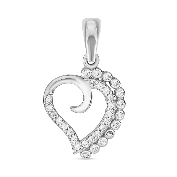 Золотая подвеска Сердце с фианитами (арт. 421854б) – изображение 1