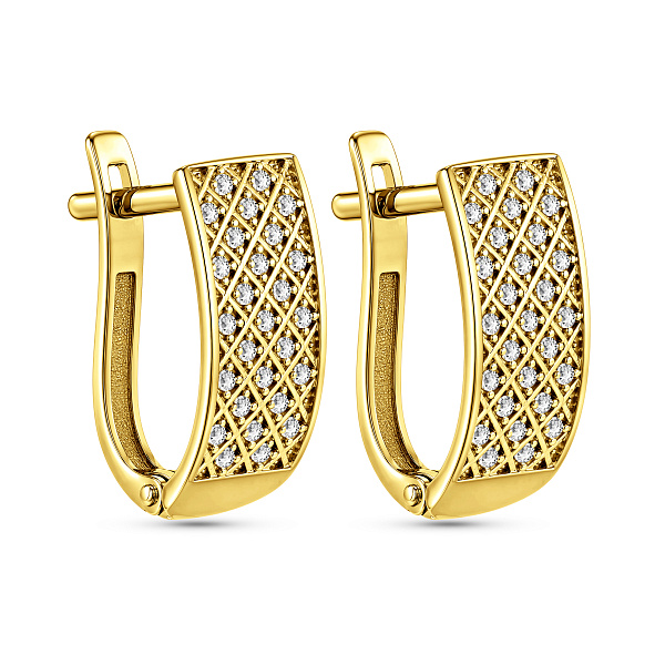 Серьги из желтого золота с фианитами (арт. 111900ж) – изображение 1
