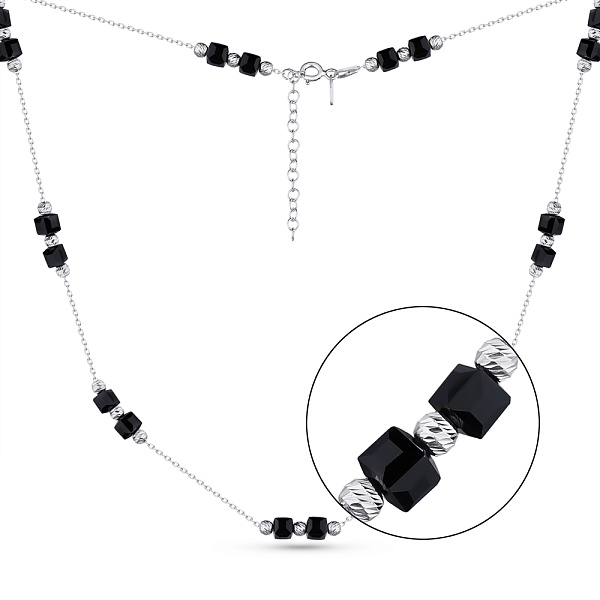 Колье из серебра с ониксом (арт. 7507/1759о) – изображение 1