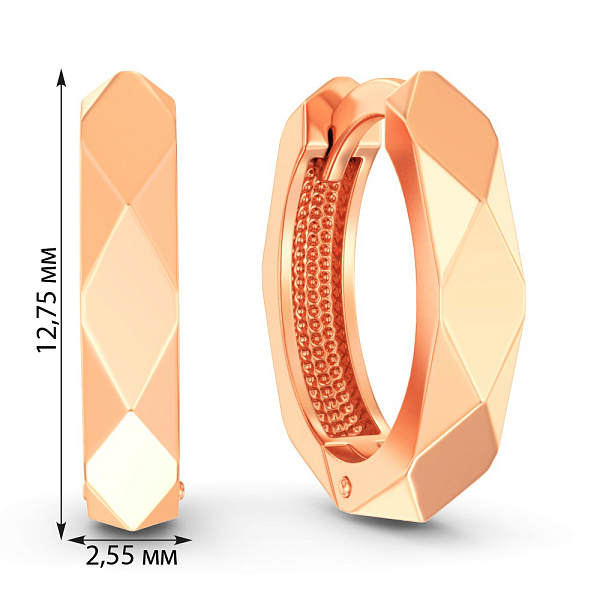 Серьги-кольца из красного золота  (арт. 110708) – изображение 4