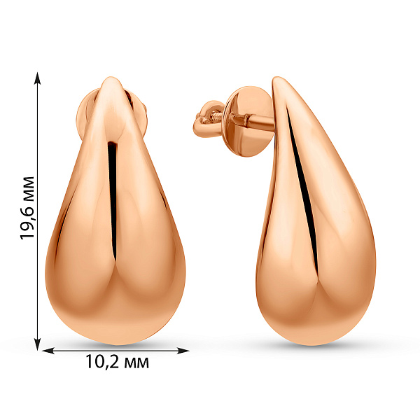 Серьги из красного золота (арт. 1091817) – изображение 3