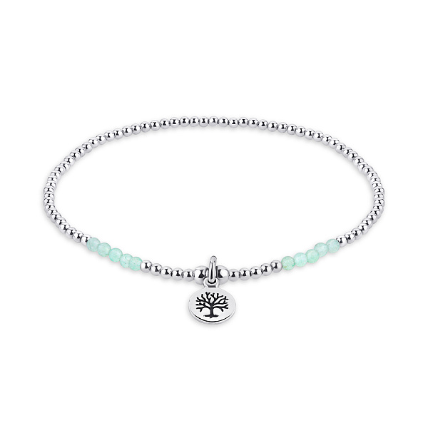 Браслет зі срібла з зеленими альпінітами (арт. 7509/3942аз) – зображення 1