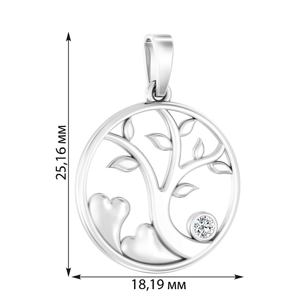 Золотая подвеска с фианитом (арт. 440584б) – изображение 2