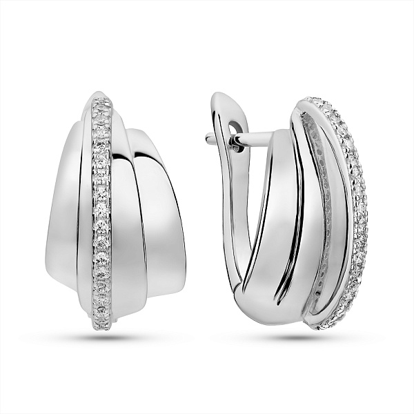 Серебряные серьги с дорожкой фианитов (арт. 7502/9961) – изображение 1