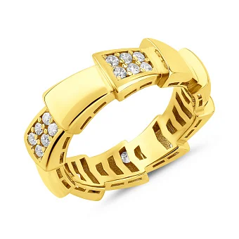 Кольцо Змея из желтого золота с фианитами (арт. 156552ж)