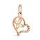 Золотой подвес в форме сердца с бабочкой и фианитами (арт. 424429) – изображение 1