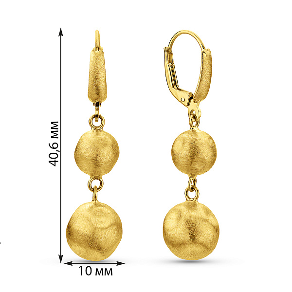 Золотые серьги Francelli (арт. 1091598ж) – изображение 3