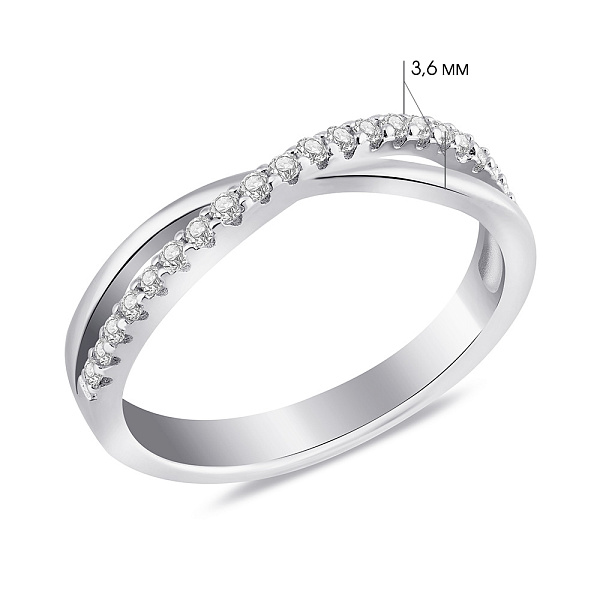 Серебряное кольцо с дорожкой из фианитов (арт. 7501/8003) – изображение 2