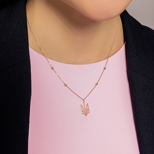 Кольє Тризуб-Герб України з червоного золота (арт. 352257) – зображення 3