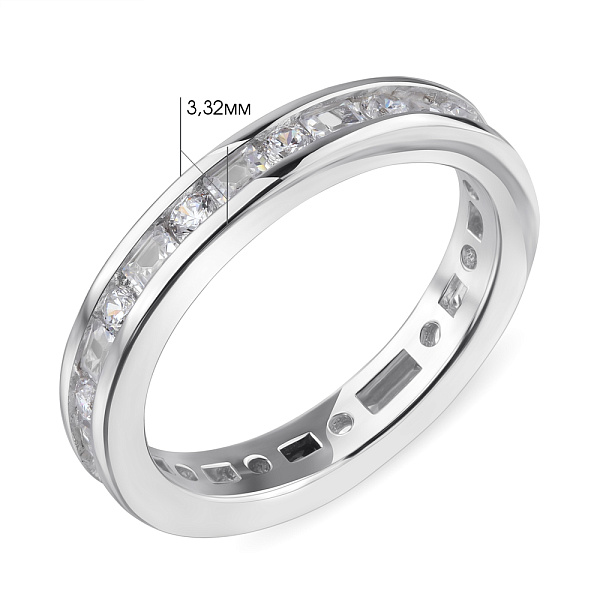 Кольцо серебряное с дорожкой из фианитов (арт. 7501/5494) – изображение 2