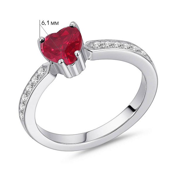Серебряное кольцо Сердце с альпинитом (арт. 7501/8265ак) – изображение 2