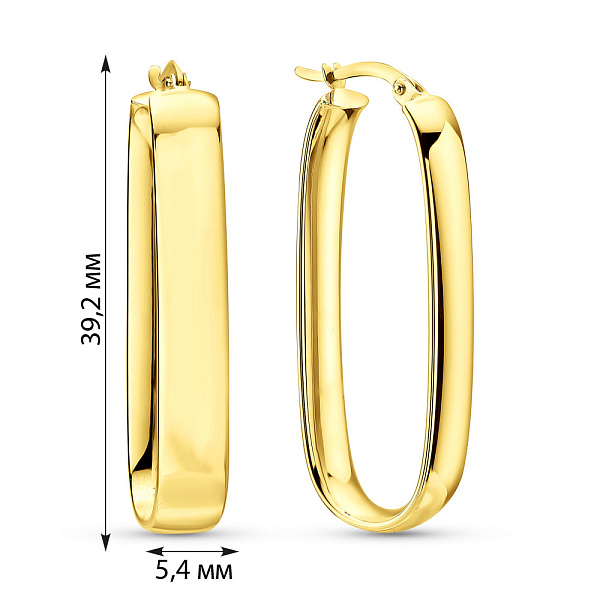 Массивные серьги из желтого золота (арт. 109957/35ж) – изображение 3