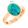 Кольцо из красного золота с бирюзой (арт. 141146ПюГ) – изображение 2