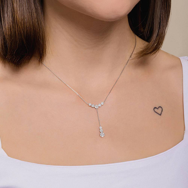 Колье из белого золота с бриллиантами (арт. Ц341637040б) – изображение 3
