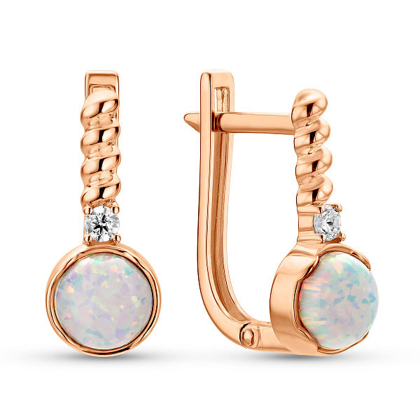 Сережки золоті з опалом (арт. 111498ПоБ) – зображення 1