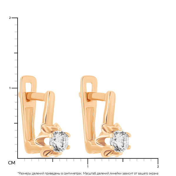 Детские золотые серьги с фианитами (арт. 104768) – изображение 2