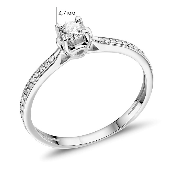 Каблучка з білого золота з діамантами (арт. 1191587202) – зображення 2