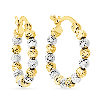 Серьги-кольца из желтого и белого золота (арт. 105474/20жб)