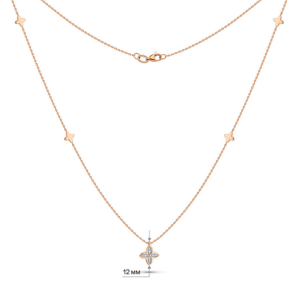 Кольє з червоного золота з діамантами (арт. 7190397201) – зображення 3