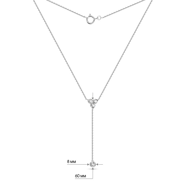 Кольє-краватка з білого золота з діамантами (арт. Ц341282030/6б) – зображення 4
