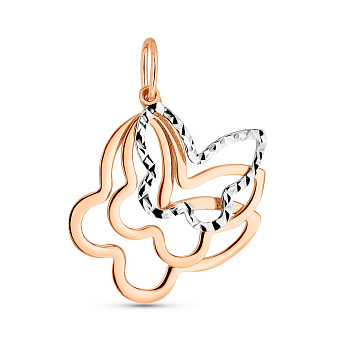 Золотая подвеска Бабочка (арт. 424780кб)