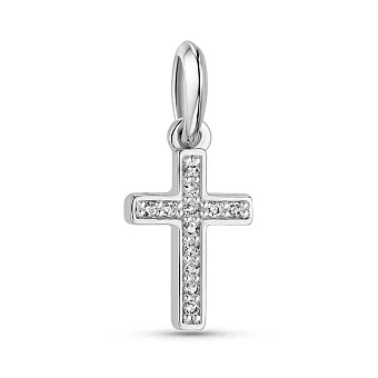 Хрестик з білого золота з діамантами (арт. 3102088202)