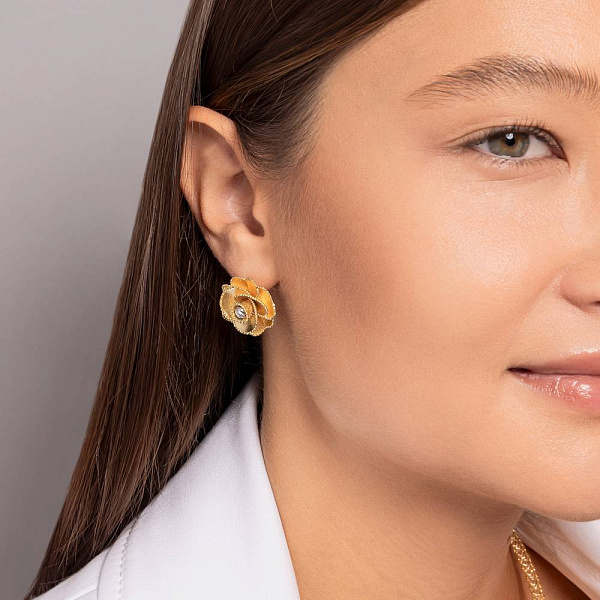 Золотые серьги Francelli (арт. 111276ж) – изображение 5