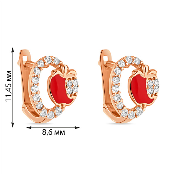 Дитячі золоті сережки з емаллю (арт. 103215) – зображення 2