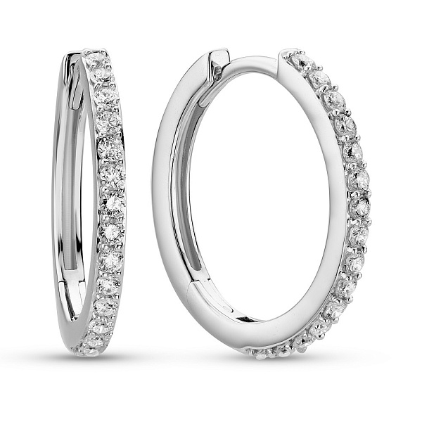 Золоті сережки кільця з діамантами (арт. С341606030б) – зображення 1