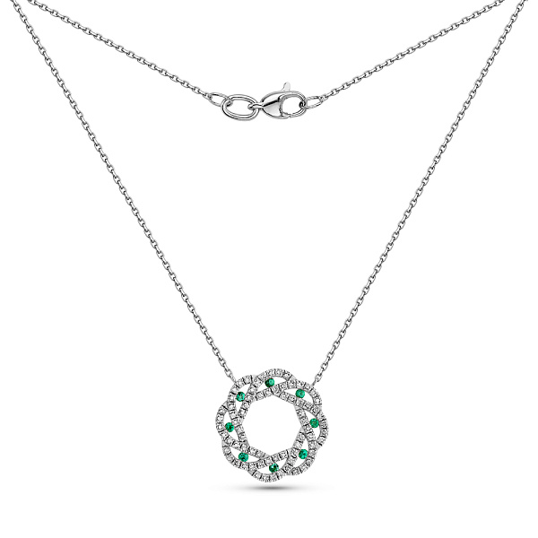 Золотое колье с изумрудами и бриллиантами (арт. 7192089202и) – изображение 2