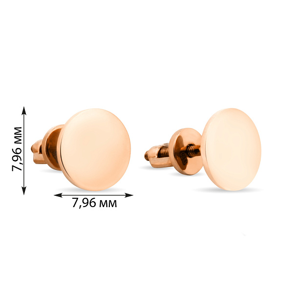 Золотые серьги пусеты «Монеты» (арт. 110597) – изображение 2