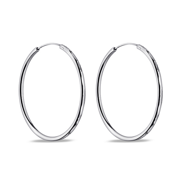 Серебряные серьги-кольца (арт. 7502/9825/40) – изображение 1