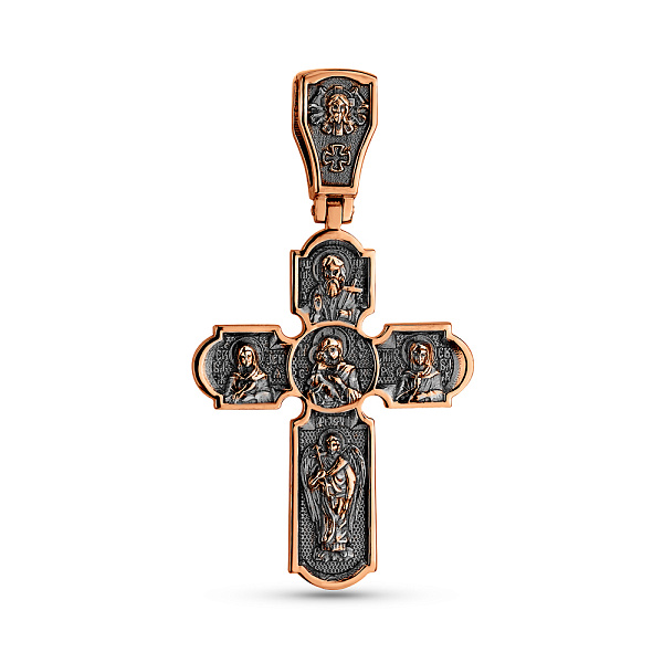 Хрестик з червоного золота з чорнінням (арт. 501744ч) – зображення 3