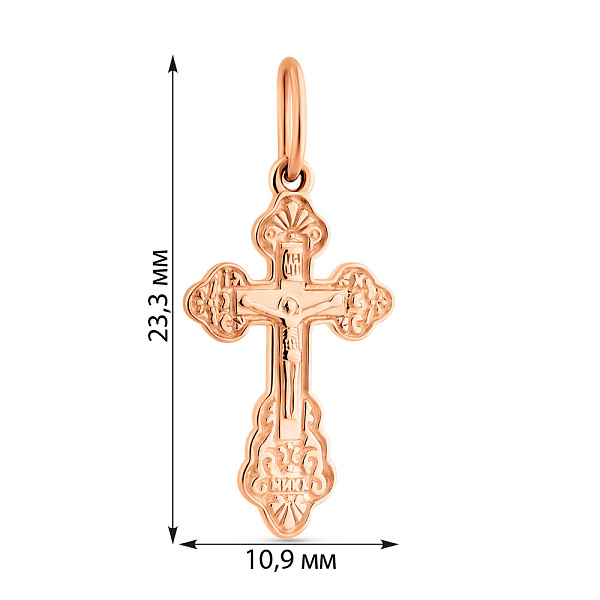 Золотий натільний хрестик з розп'яттям (арт. 501412) – зображення 4