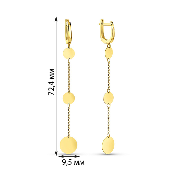 Золотые серьги с подвесками Монеты (арт. 1091079ж) – изображение 5