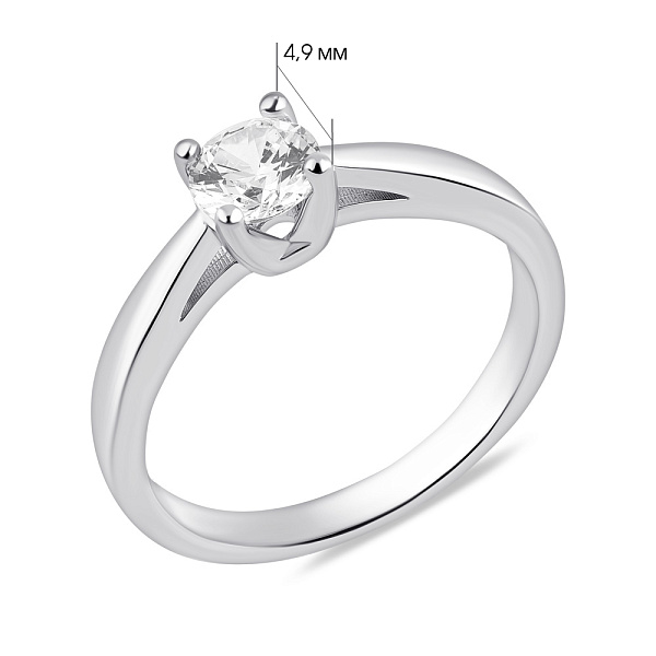 Кольцо серебряное с одним фианитом (арт. 7501/8029) – изображение 2
