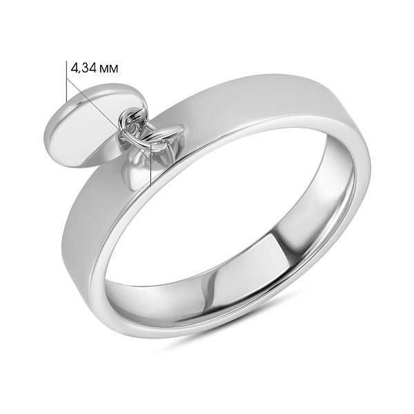 Серебряное кольцо с подвеской в виде монеты (арт. 7501/4892) – изображение 2