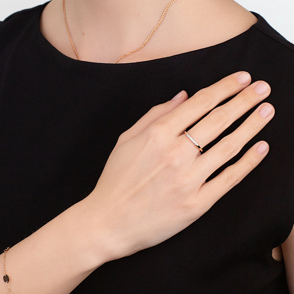 Кольцо из красного золота с бриллиантами (арт. К011125005) – изображение 2