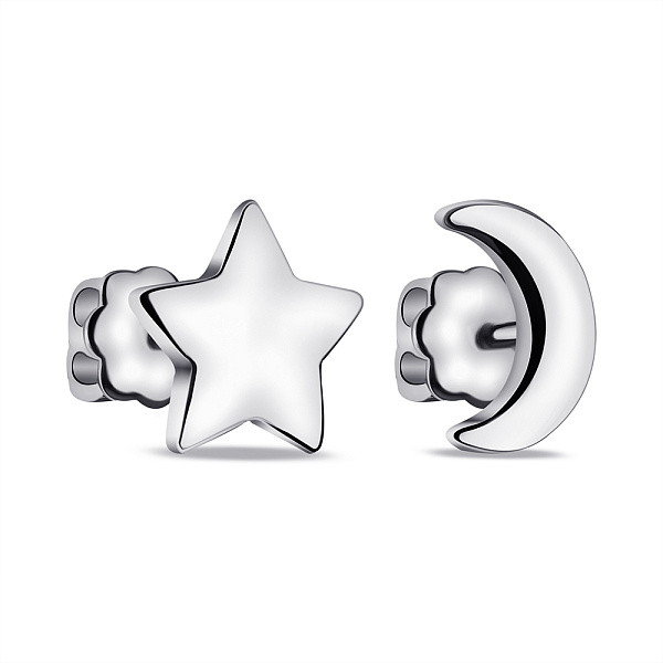 Серебряные серьги-пусеты без камней (арт. 7518/20026р) – изображение 1