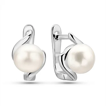 Серебряные серьги с жемчугом (арт. 7502/2187073жб)