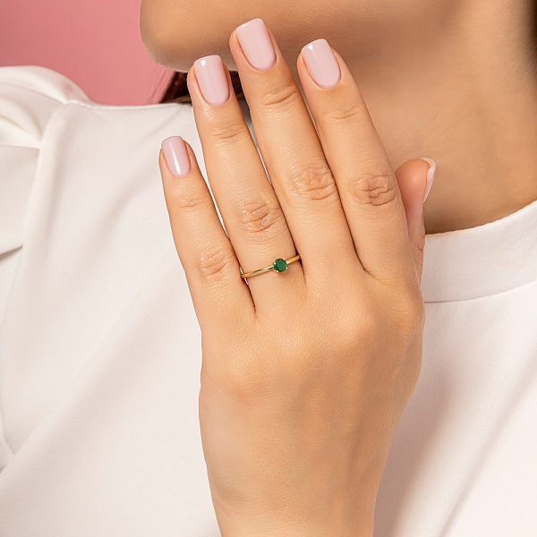 Золотое кольцо с изумрудом (арт. 141251Пжи) – изображение 3