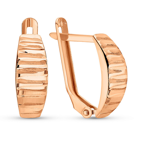 Сережки з червоного золота без каміння (арт. 109663) – зображення 1