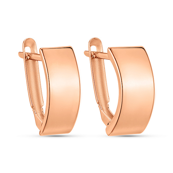 Серьги из красного золота без камней (арт. 106691/2) – изображение 1