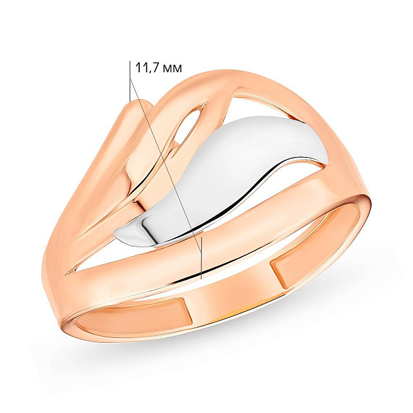 Кольцо из красного и белого золота (арт. 155260кб) – изображение 2