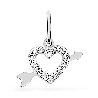 Підвіс з білого золота Серце (арт. 440529б)