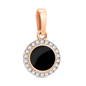 Золотий підвіс Лýна з емаллю і фіанітами (арт. 441219еч)