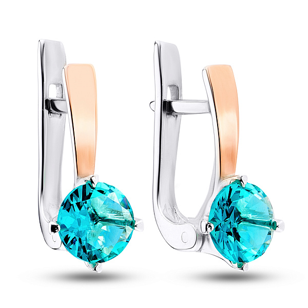 Серебряные серьги с аквамаринами (арт. 7202/215Амсп) – изображение 1